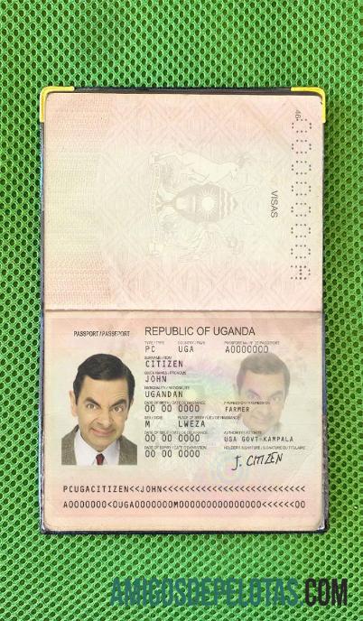 Foto do passaporte de Uganda modelo
